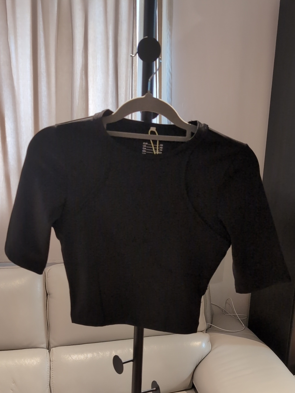 Classic Black Short-Sleeve Crop Top